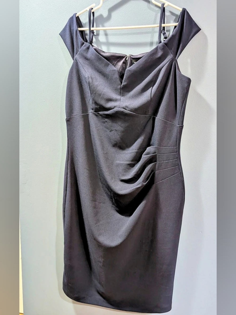 NEW Le Chateau Mini Cocktail Dress Navy Size 16 Women's Off Shoulder